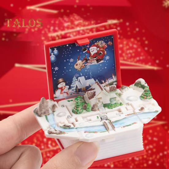 Mini-Schlüsselanhänger mit 3D-Klappbuch, knallende Miniaturwelt, hängende Dekoration, kleines Café, Große Mauer, Schloss, faltbares Buch, Schlüsselanhänger