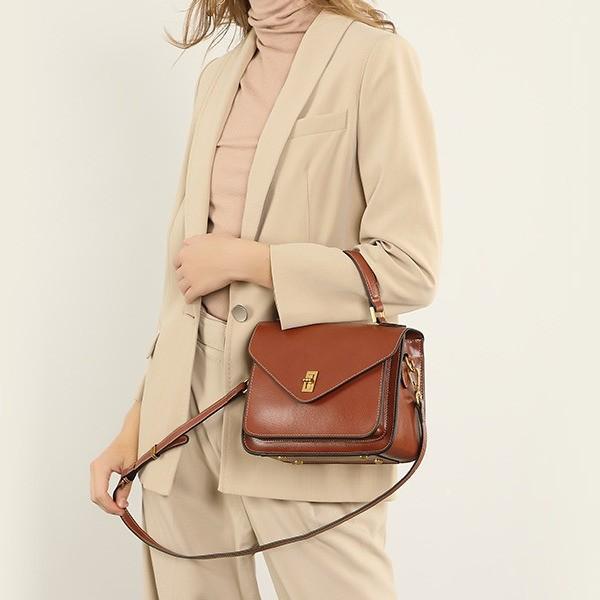2025 Genuine Leather Vegetable Tanned Leather New High-end Simple Fashionable Elegant Women's Bag Handbag Shoulder Crossbody Messenger Bag