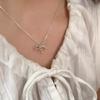 Korean simple line bow necklace female design collarbone chain daily neck chain