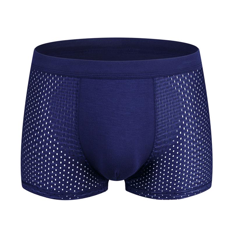 Modal Men's Plus Size Ice Silk Breathable Boxer Briefs - Transparent, Mesh Design, Lightweight Summer Shorts.