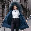 Winter Jacket Women Parka Clothes Long Coat Wool Liner Hooded Jacket Fur Collar Thick Warm Snow Wear Padded Parka