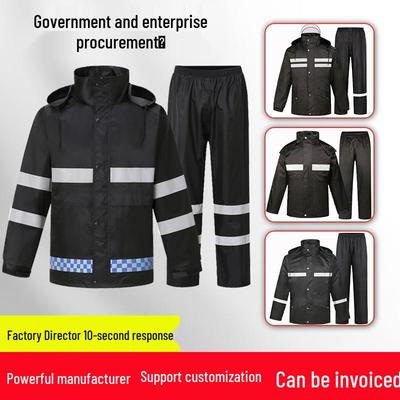 Set Impermeabile Antipioggia Divisibile Riflettente da Uomo con Pantaloni per Sicurezza e Gestione della Proprietà