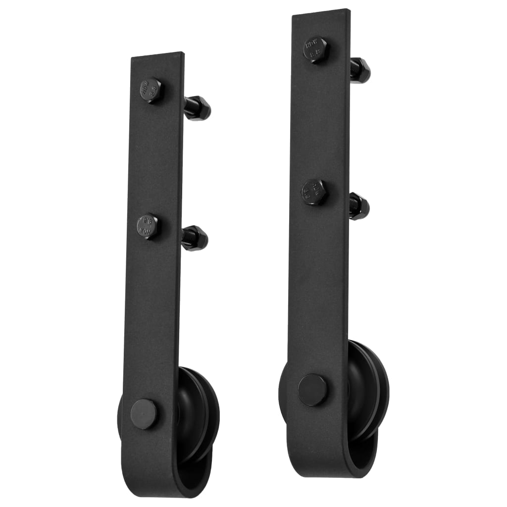 Vidaxl Sistema di Montaggio per Porte Scorrevoli Skien, 183 Cm, Acciaio, Nero