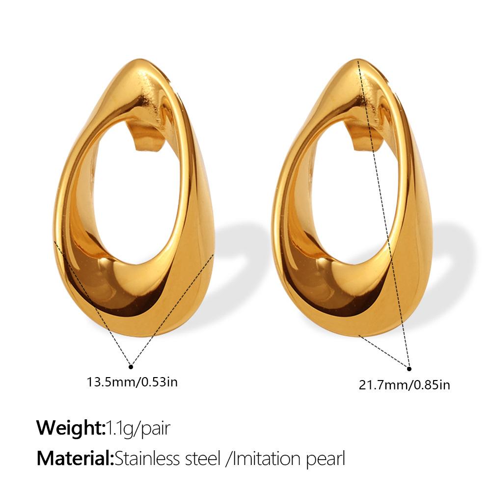 2026 European and American Fashion High-end Design Irregular U-shaped Earrings, 18K Gold-plated Hollow Earrings for Women