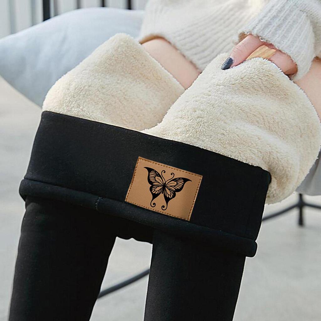 Große Größen Damen Winter Warm Fleecegefütterte Leggings Dicke Samtstrumpfhose Thermohose Schwarze Übergroße Leggings
