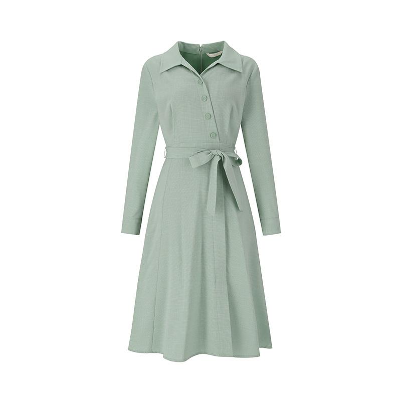 VISITINNEWYORK Open Collar Wrap Shirt Dress (Vz3Op13)
