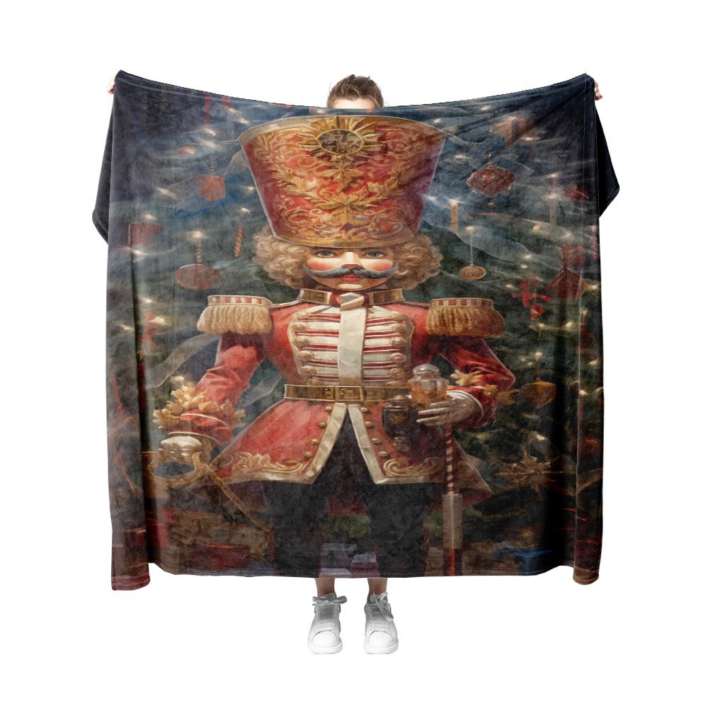 Tuniu Nutcracker Christmas Blanket Winter Sofa Bed Throw Decorative Warm Gift