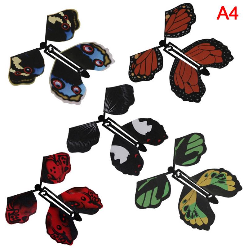 5/6/10pc Flying in the Book Fairy Rubber Band Powered Wind Up Great Surprise Birthday Wedding Card Gift Butterfly Card Magic Toy