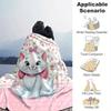 1PC Cute Cartoon Marie Cat Blanket, Seasonal Universal, Home Decoration, Throw, Plush Blankets, Soft Flannel Throw Blanket, Versatile & Cozy
