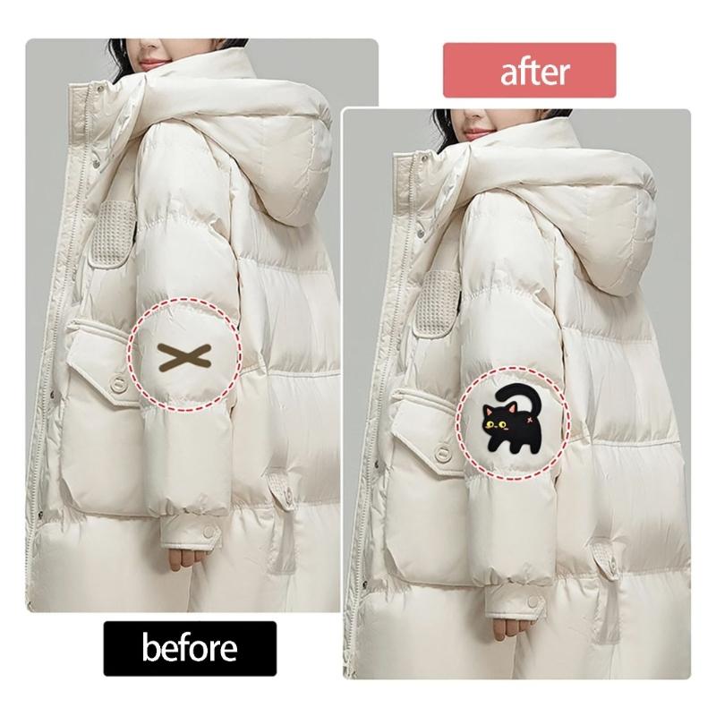 20PCS Black Cats Clothes Sticker Embroidery Patches No Sewing Fabric Stickers For Kids Clothing Backpacks Jackets Repairing