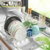 All-Metal Expandable Dish Rack Kitchen Over Sink Drainer Stainless Steel Easy Assembly Space-Saving Rust-Free Comprehensive System Installable Side