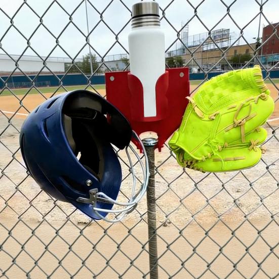 Baseball Softball Dugout Organizer Fence Mounted Hanging Storage Rack Multi-function Bats Helmets Gloves Drinks Water Bottles Baseball Gear Holder