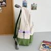 Student Schoolbag Female Large Capacity Backpack Color Block Girls Backpack