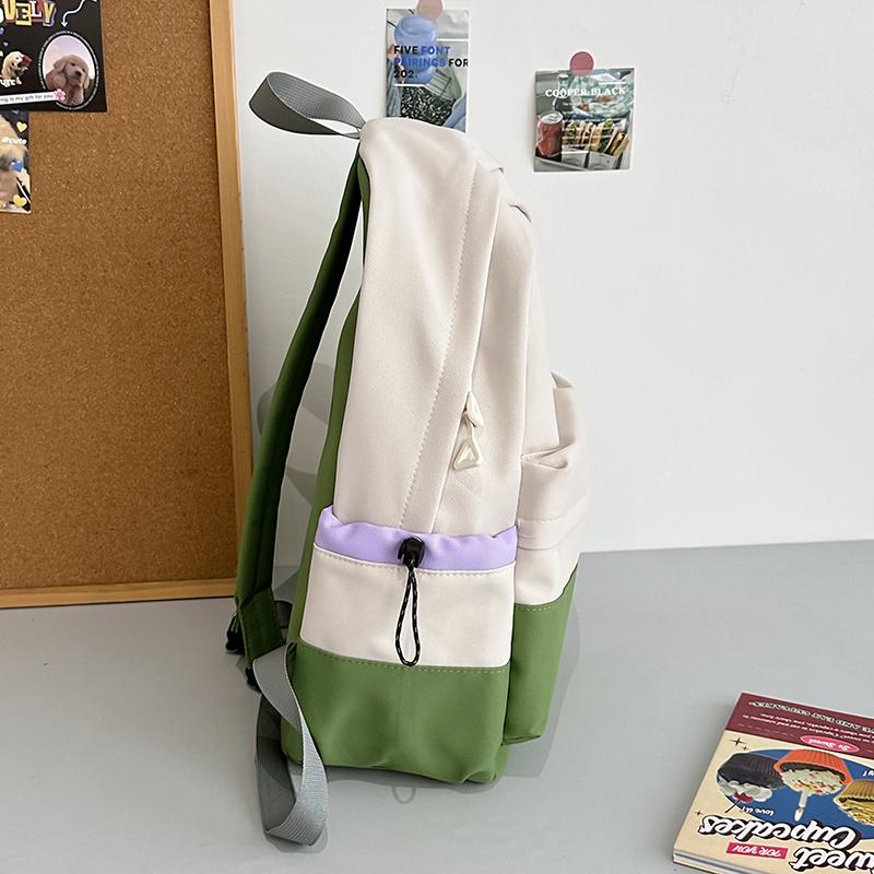 Student Schoolbag Female Large Capacity Backpack Color Block Girls Backpack