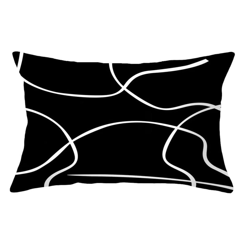 VIKAMA Minimalistisches Schwarz-Weiß Mode-Kissenbezug Nordischer Stil Hohe Ästhetik Kissenbezug Schlafzimmer Sofa Dekoration Kissenhülle