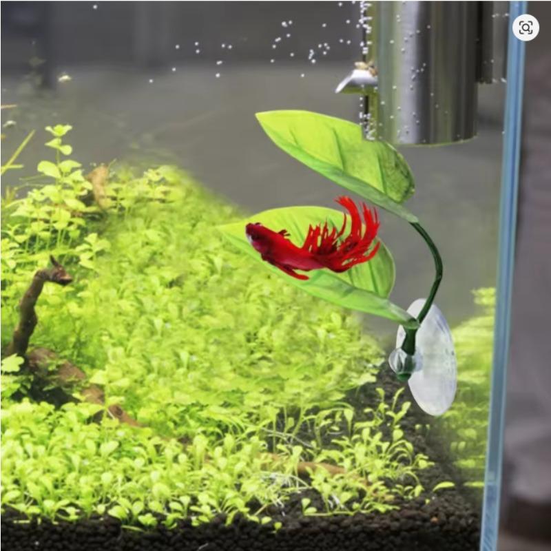 Aquarium Betta Leaf Decor Artificial Spawning Rest Bed Fish Tank Hiding Play Accessory Leaf Plants Decoration Accessories