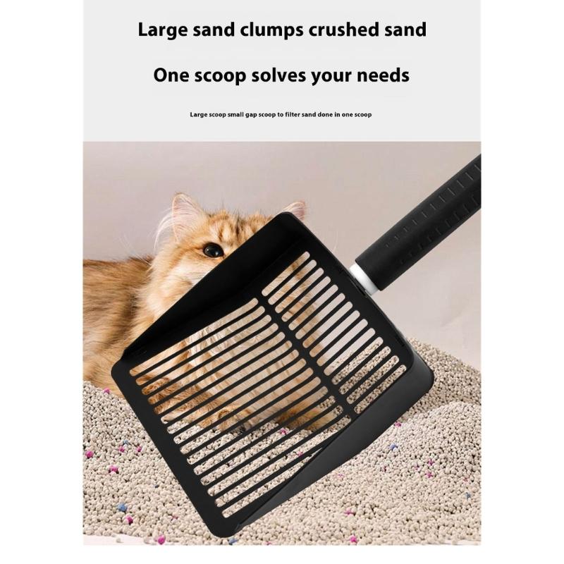 MultiPurpose Cats Litter Scoops Stainless Steel Handle for Household Cage Cleaning Litter Cleaning Tool