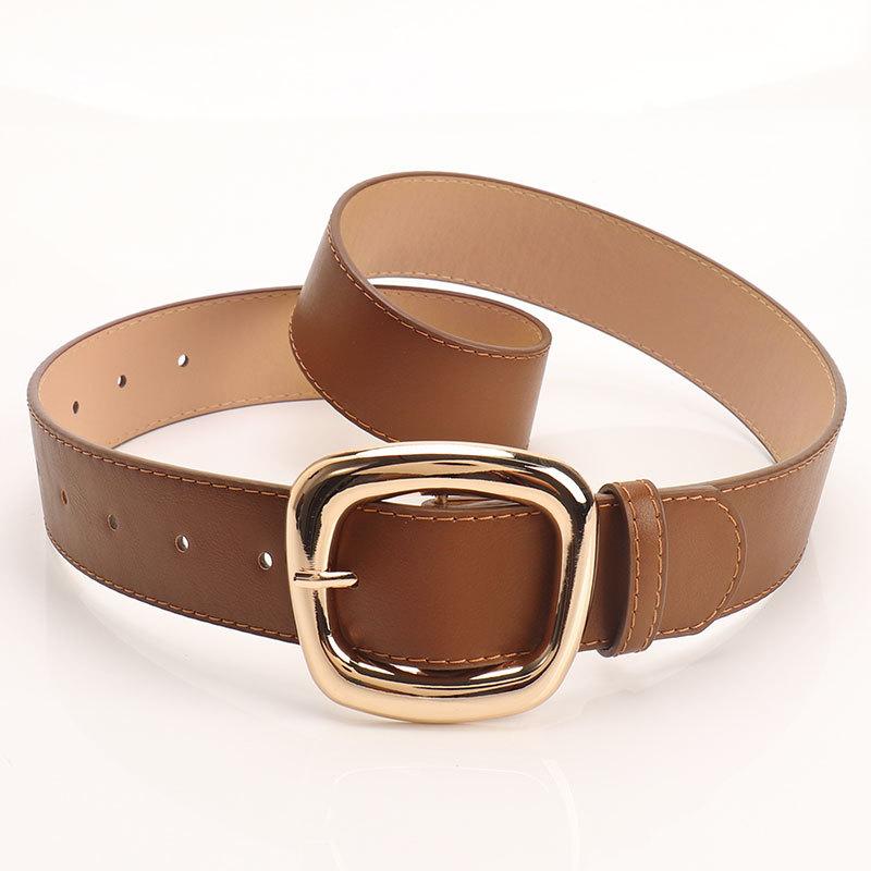 

Simple 3.8 Wide Belt Women S Commuter Casual High-End Women S Belt Decorative Jeans Belt верблюд
