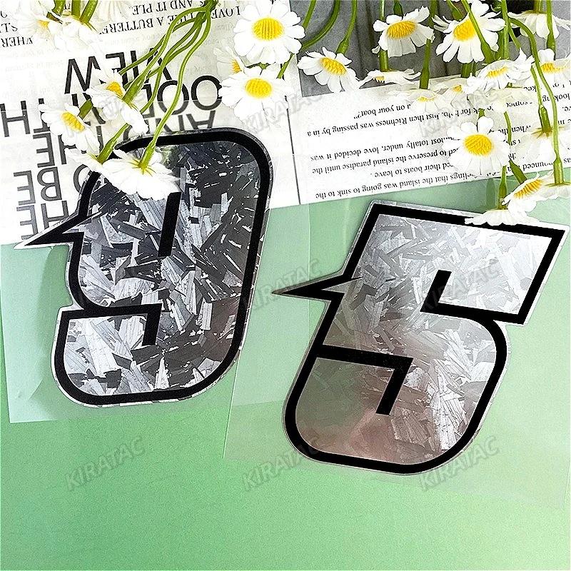 1PC Silver Carbon Fiber Arabic Numerals Motorcycle Stickers Waterproof Vinyl Decals for BMW KTM YAMAHA Kawasaki Suzuki Honda