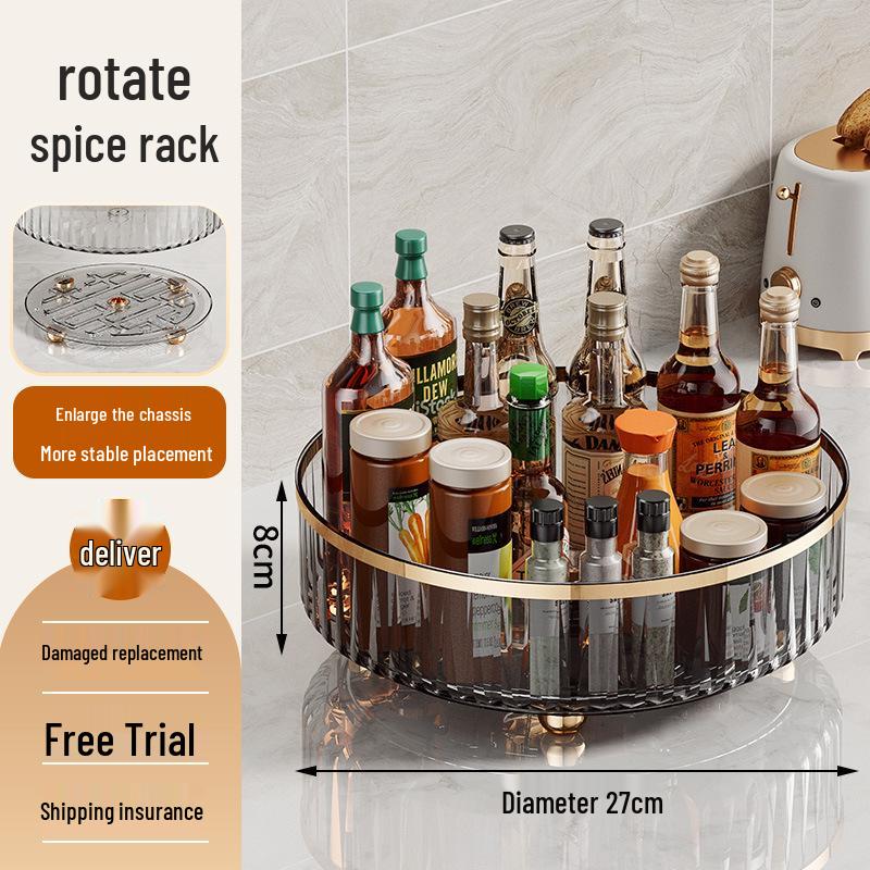 Multifunctional Rotating Kitchen Rack & Makeup Organizer