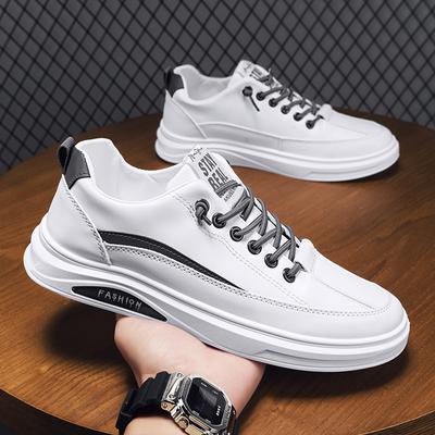 Leather Casual Shoes for Men Comfortable Mens Skateboard Shoes Handmade Design Flats Sneakers Male White Vulcanized Shoe