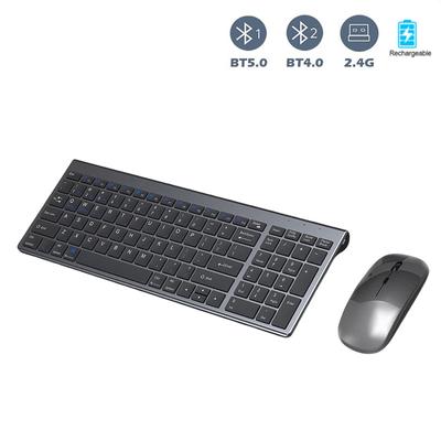 Multi-apparaat Bluetooth-toetsenbord-muis-gamingset voor Macbook-tablet iPad PC 2.4G Draadloos toetsenbord en muis voor pc-computer