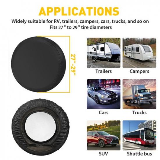 4PCS Waterproof Tire Covers Wheel & Tyre RV Camper Trailer Sun Protector 27"-29"