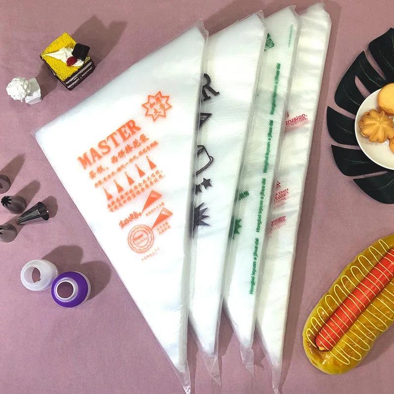 50pcs Thick Disposable Pastry Bags DIY Cake Cream Decoration Piping Bag for Fondant Frosting Cupcake Cookie Baking Supplies