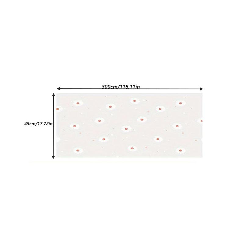 1 Roll Daisy Shelf Liner Kitchen Cabinet Pad Paper Non-Slip Refrigerator Liner Waterproof Fridge Pad Cupboard Mat Drawer Liner