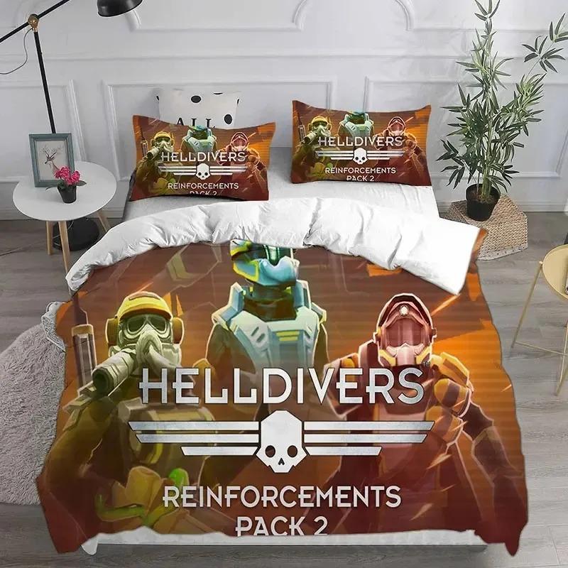 3D HELLDIVERS 2 Ložní sady Přikrývka Prošívaná přikrývka Povlak na postel Povlak na peřinu Sady povlaků na polštáře Dětská Velikost pro dospělé Pro bytový textil