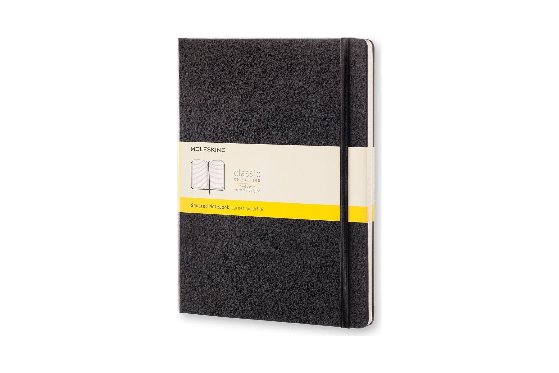 

Блокнот Moleskine Classic QP091, в клетку, твердый переплет, очень большой, черный, чёрный