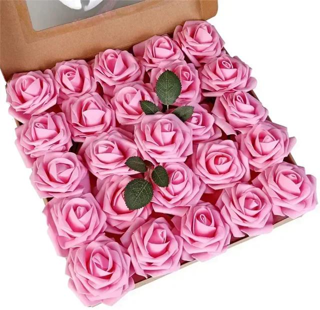 25pcs Artificial Flowers Fake Flowers Roses W/stem For DIY Wedding Bouquets Centerpieces Arrangements Party Home Decorations
