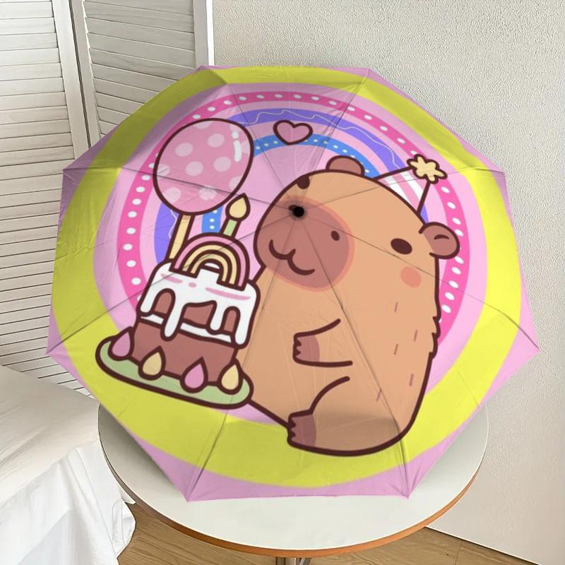 

1pc Capybara Party Automatic Folding Umbrella - Compact 8-Rib Design,Perfect Gift for Friends & Family y250926090