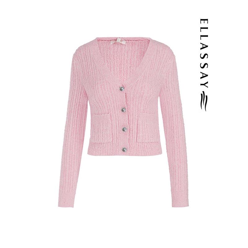 ELLASSAY Women's Sweet V-Neck Knit Cardigan