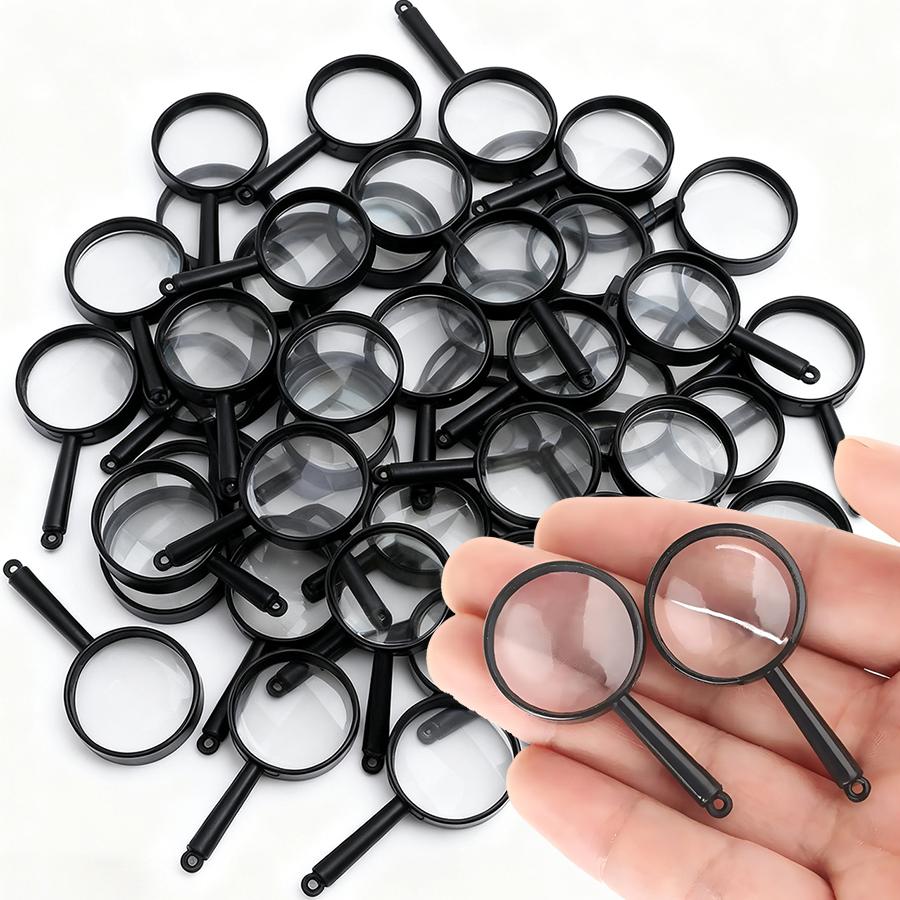 12pcs Mini Magnifying Glass Office Study School Portable Supplies for Newspaper Magazine Reading Outdoor Nature Observation XJM