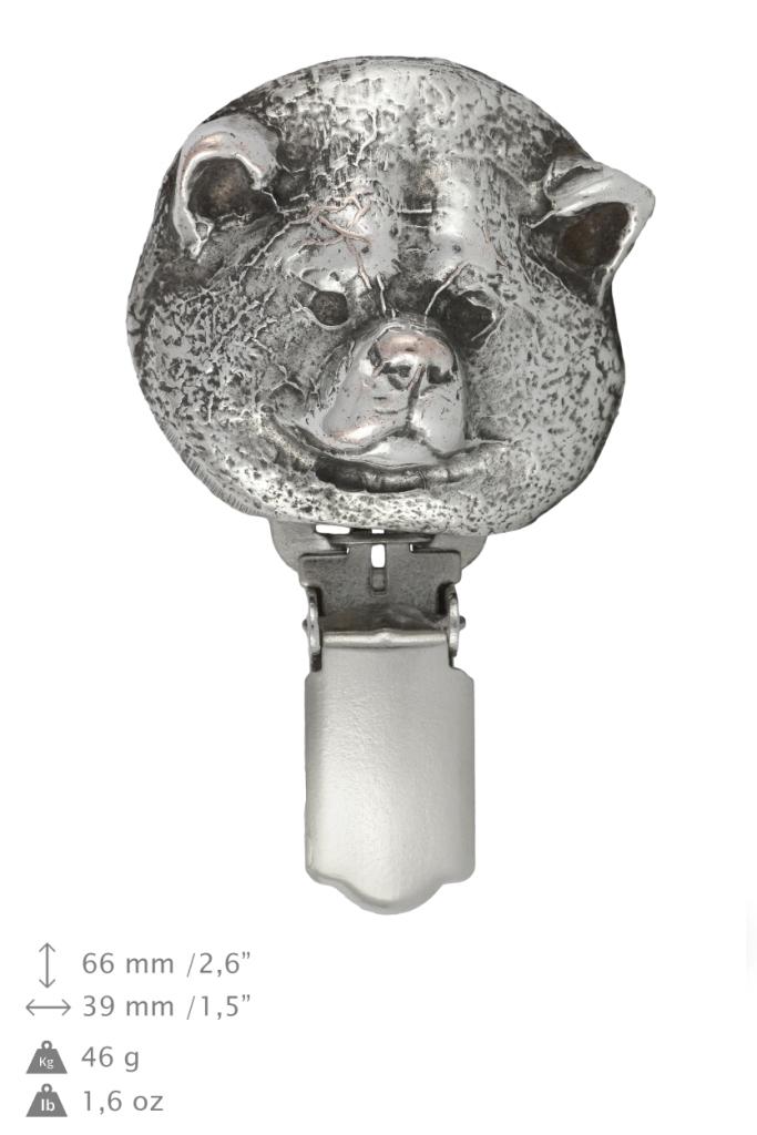 Akita, Akita Inu – Brooch with a clip, holder for a start number – Design 01 | Art-Dog