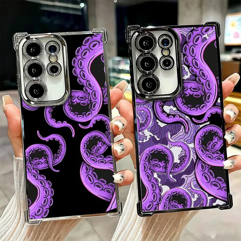 Octopus Tentacle Art Soft Phone Case For Samsung Galaxy S26 Ultra S25 Edge S24 FE S23 Plus S22 S21 + S20 Plating Anti-Fall Funda