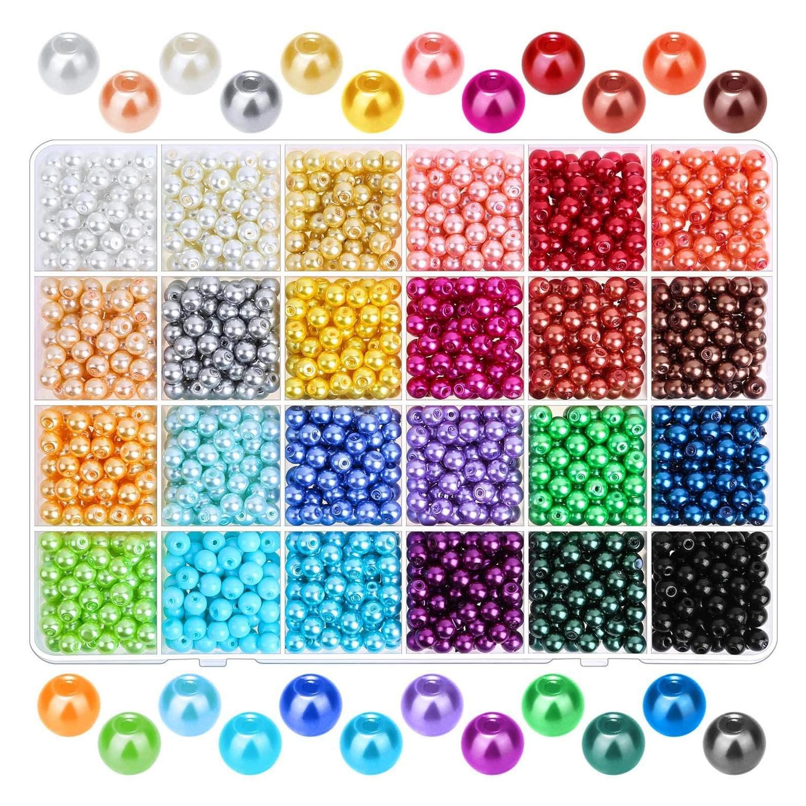 

1680Pcs/Box Beads Kit for Jewelry Making Supplies Spacers ABS Beads Colorful Pearl Beads for Necklaces Making Repair 1