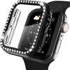 Glass+Diamond Cover For Apple Watch Case 46mm 42mm Bling Bumper Protector for iWatch Series 11 10 46 42mm Watch Case