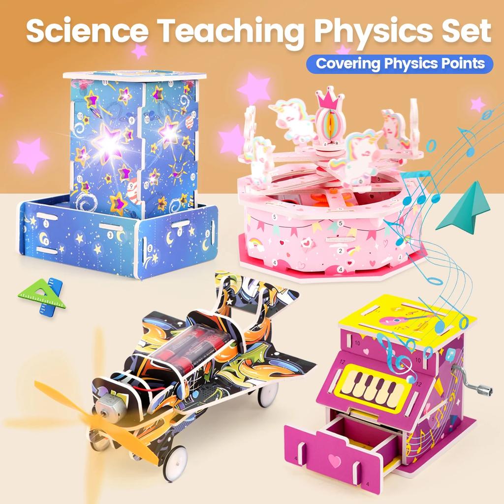 Nietoksyczne Naukowe Puzzle DIY 3D Bez Kleju Samodzielny Montaż Interaktywna Zabawka Projekt Edukacyjny z Puzzlami 3D Dla Dzieci