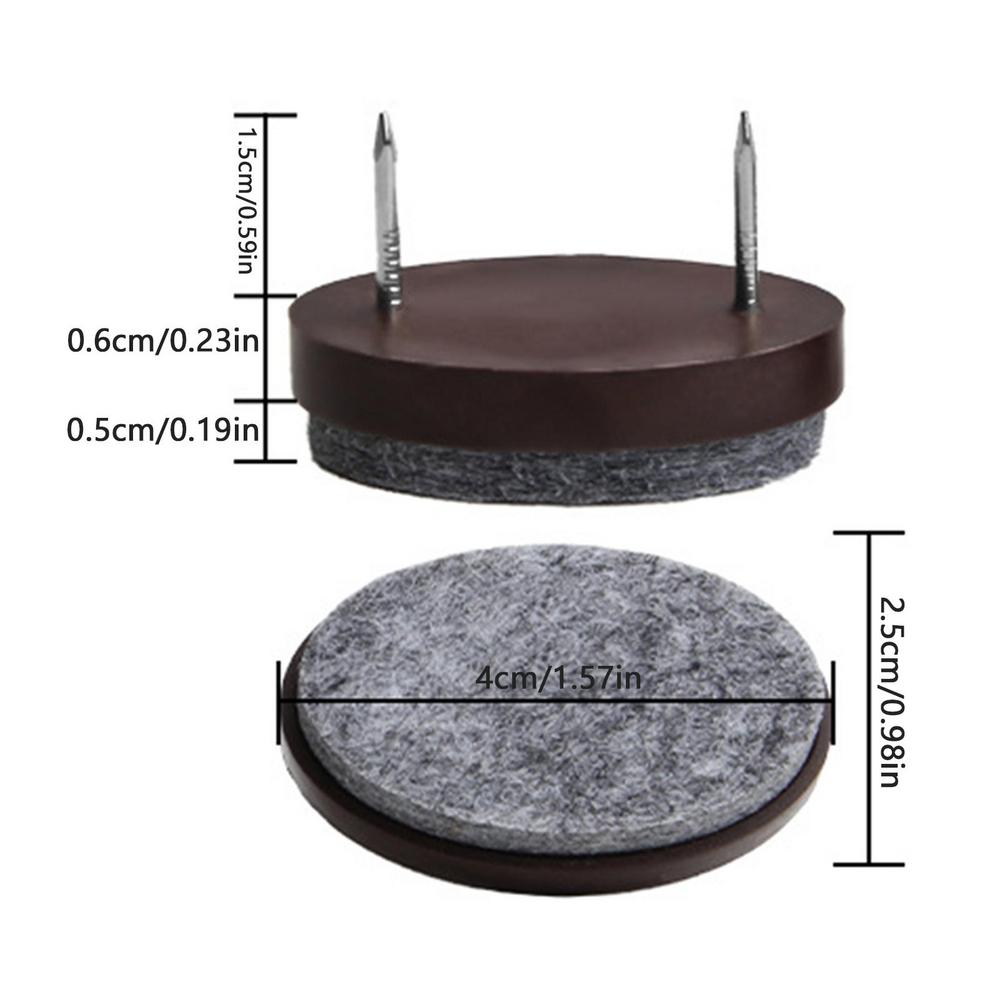 20pcs Glide Pad Nail-on Furniture Felt Pad Reduce Noise Floor Protector For Cabinet Sofa Couch Chair Table Leg Feet Accessories