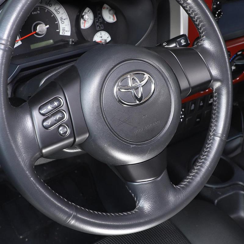 ABS Matte Black Steering Wheel Cover Button Decoration Stickers Trim For 3ehg FJ Cruiser 2007-2021 Accessories GEJ5