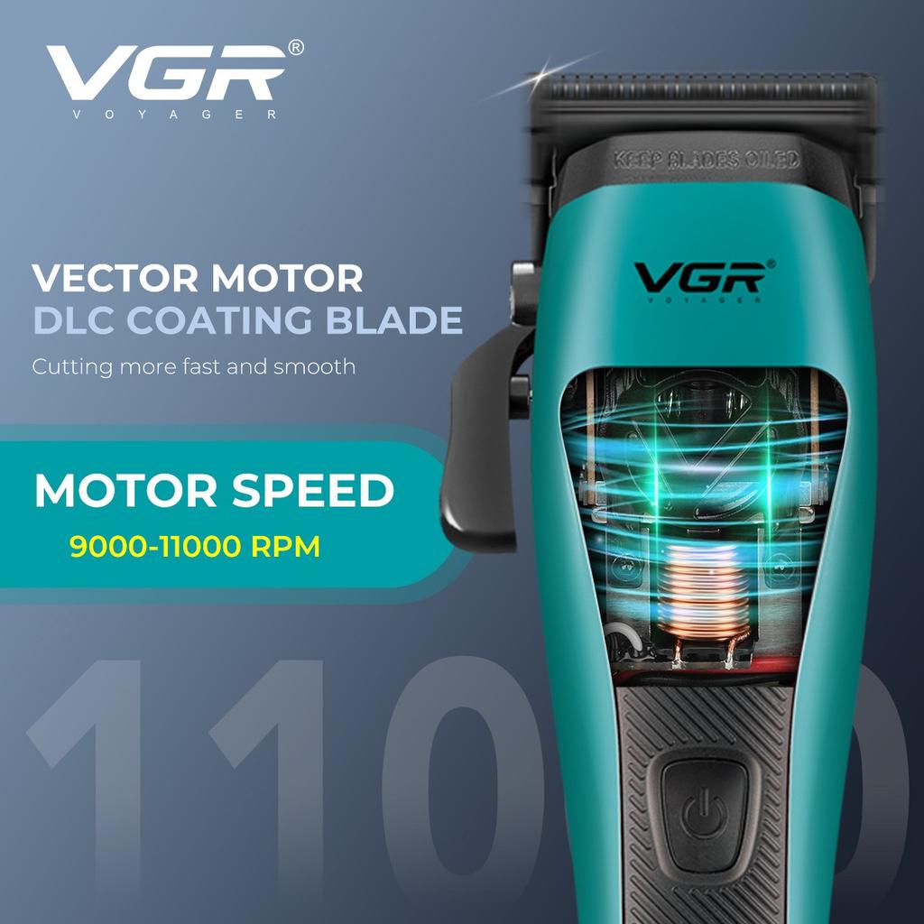 VGR Hair Trimmers Professional Haircut Machine 11000 RPM Clippers Vector Motor Brushless Hair Trimmers Adjustable Trimmer for Men Personal Care V-035C