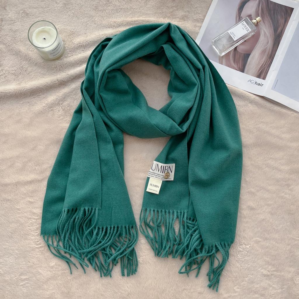New solid color scarf women's winter men's couple shawl dual-purpose warm long thickened Japanese and Korean version