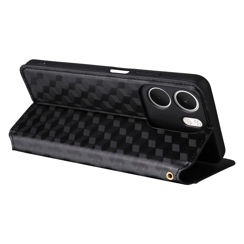 For Oppo A5x 5G/4G Case Wallet Rhombus Imprinted Leather Phone Cover