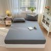 100% Cotton Solid Color Fitted Bed Sheet Set - 3 Pieces, Single/Double Size, Pure Cotton for Home or Dorm.
