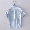Sommer Baumwolle Tees Männer Chinesischen Stil Retro Kleidung Einfarbig Stehkragen V-ausschnitt Kurze Ärmel Tops & T-shirts Casual Atmungsaktive t-shirt