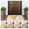 Cartoon Dog Pattern Door Mat Floor Mat with Adorable Shiba and Corgi Designs Non-slip Floor Rug for Entrance Home Decorative Mat