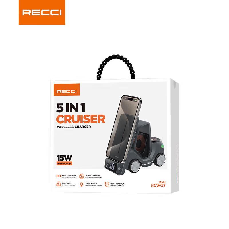 Recci RCW-37 5-in-1 Magnetische Kabellose Ladestation