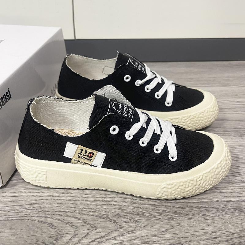 Girl Shoes Canvas Shoes New Women's  Spring Little White Shoes Flat Bottom Board Shoes Lazy Shoes